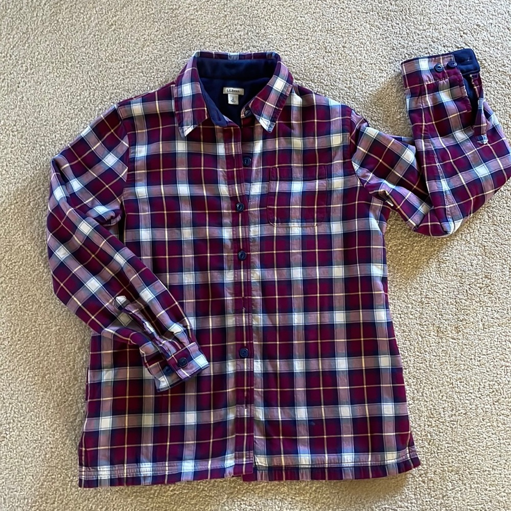 Llbean fleece lined shirt